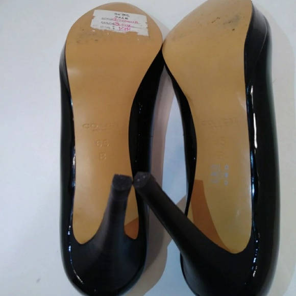 COACH GIOVANNA BLACK PATENT LEATHER HIGH HEEL 6.5M - Picture 8 of 8